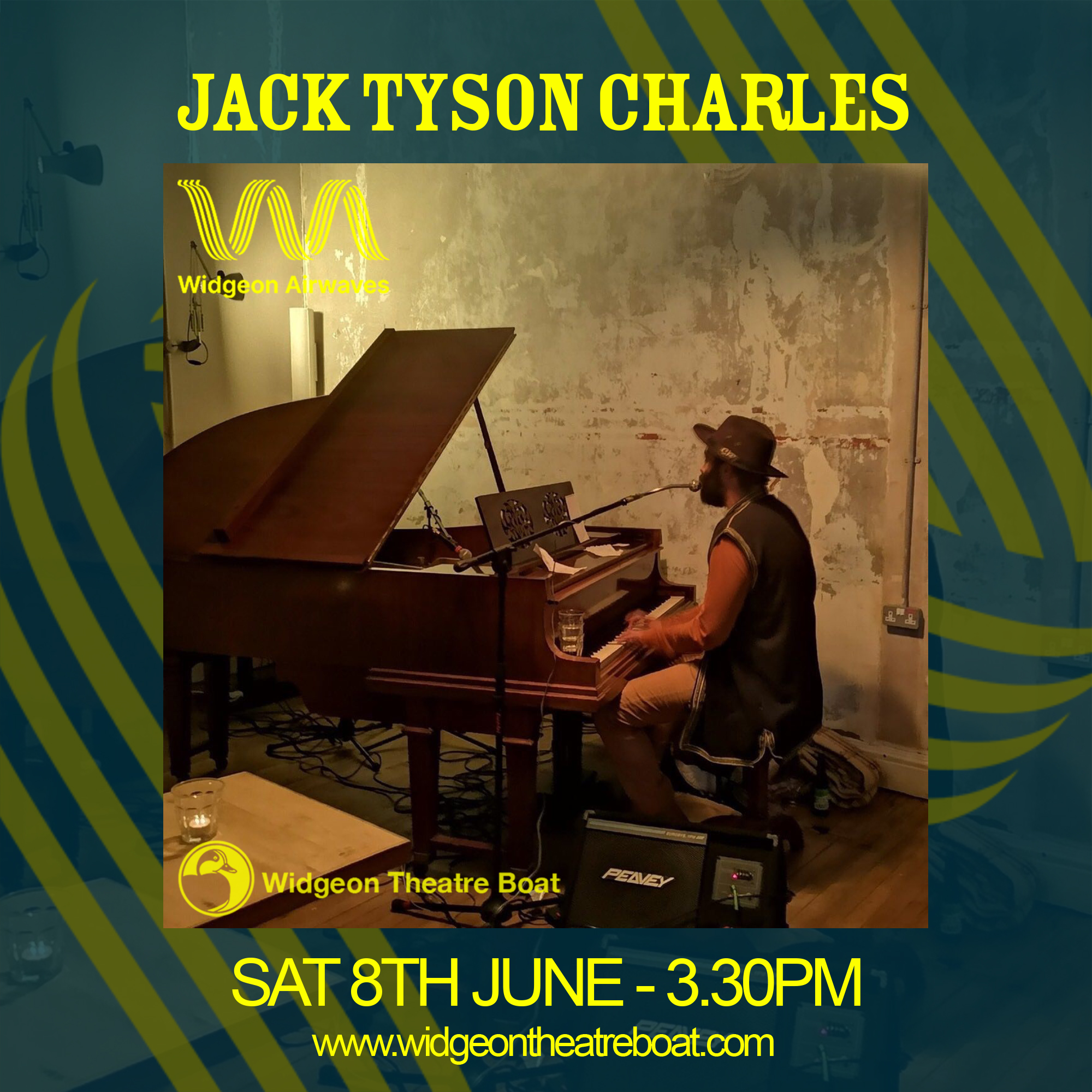 Jack Tyson Charles flyer for 8th June 2024 at the Widgeon Theatre Boat